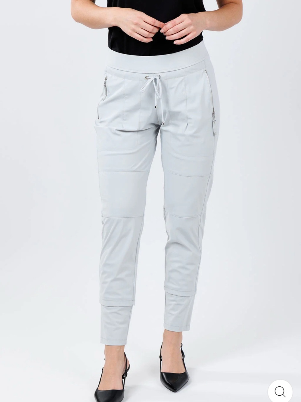 Raffaello Rossi Candy Jogger Travel Pants Zip Light Grey 251278 Women 36 Small